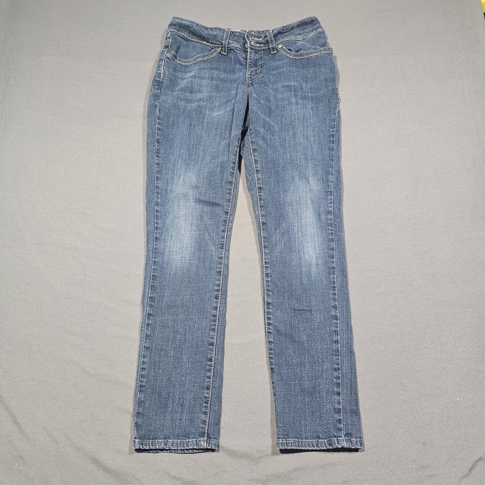 Levis 529 Women Jeans 4 Blue Denim Skinny Leg Curvy Fadeout Whisker Solid Cotton thumbnail 2
