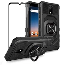 AT&T Motivate 2/3 Case, Tempered Glass, Ring Kickstand, Shockproof Cover