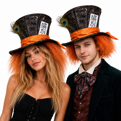 Adults Mad Hatter Top Hat Wonderland Fancy Dress Costume Accessory