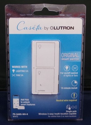 Lutron PD-5ANS-WH-R Caseta Wireless 120V Original Smart Switch - White BRAND NEW