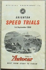 BRIGHTON NATIONAL SPEED TRIALS 1 Sep 1956 Car Races Official Programme