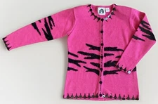 Vintage 90’s Grandma Core Pink Sm Women Knit Sweater Cardigan Button Up Sequin