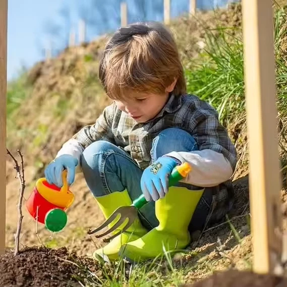 Kids Gardening Gloves Cartoon Print | 6 Pairs Mix Colors | S M L Sizes - Image 2 of 4