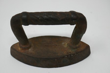 Cast Iron Mini Sad Iron with Swirl Handle Salesman Sample