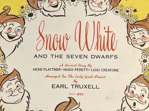 Rare Snow White And The Seven Dwarfs 1952 Sheet Music Earl Truxell - Picture 3 of 9