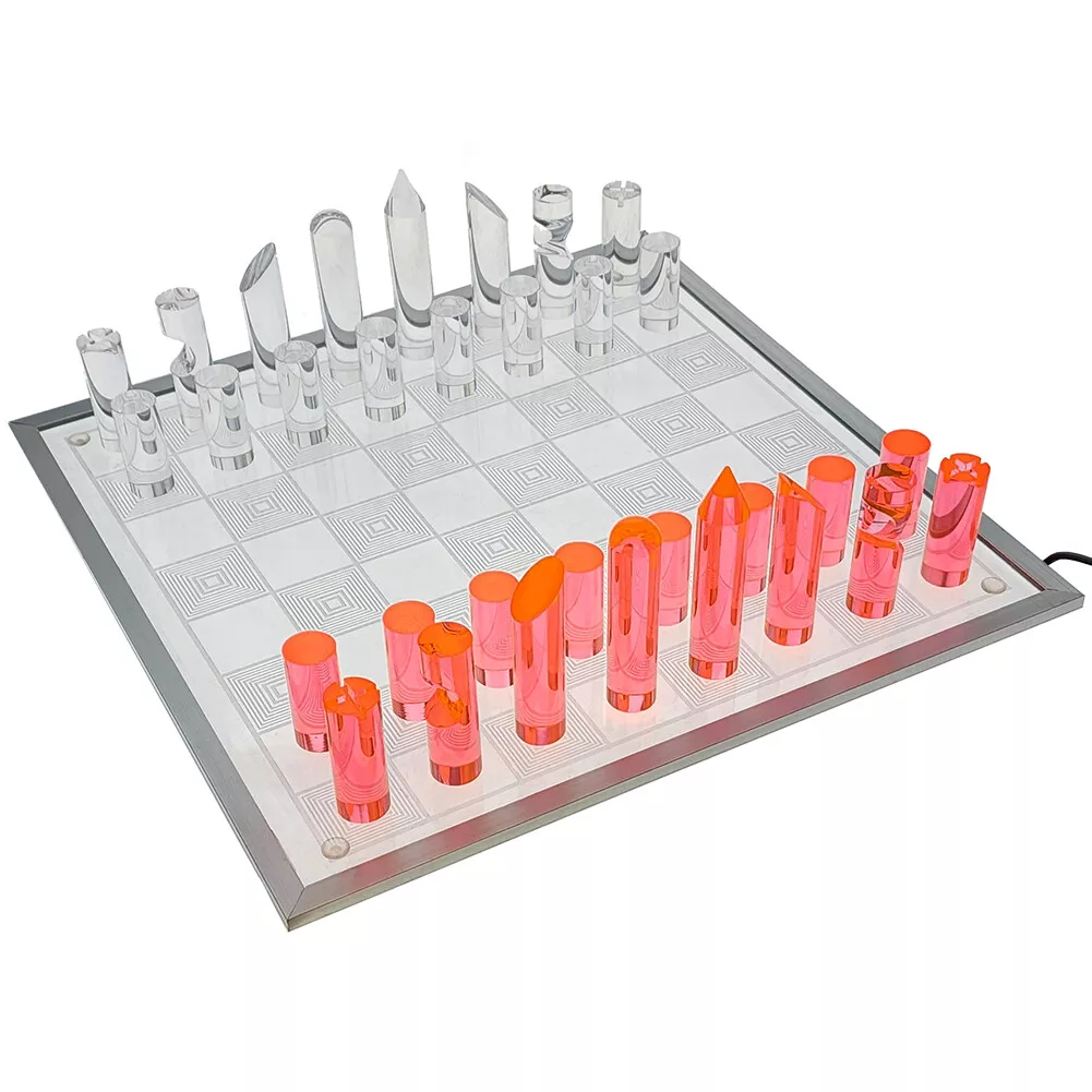 Trademark Games Modern Acrylic Chess Set with 32 Colorful Game Pieces 