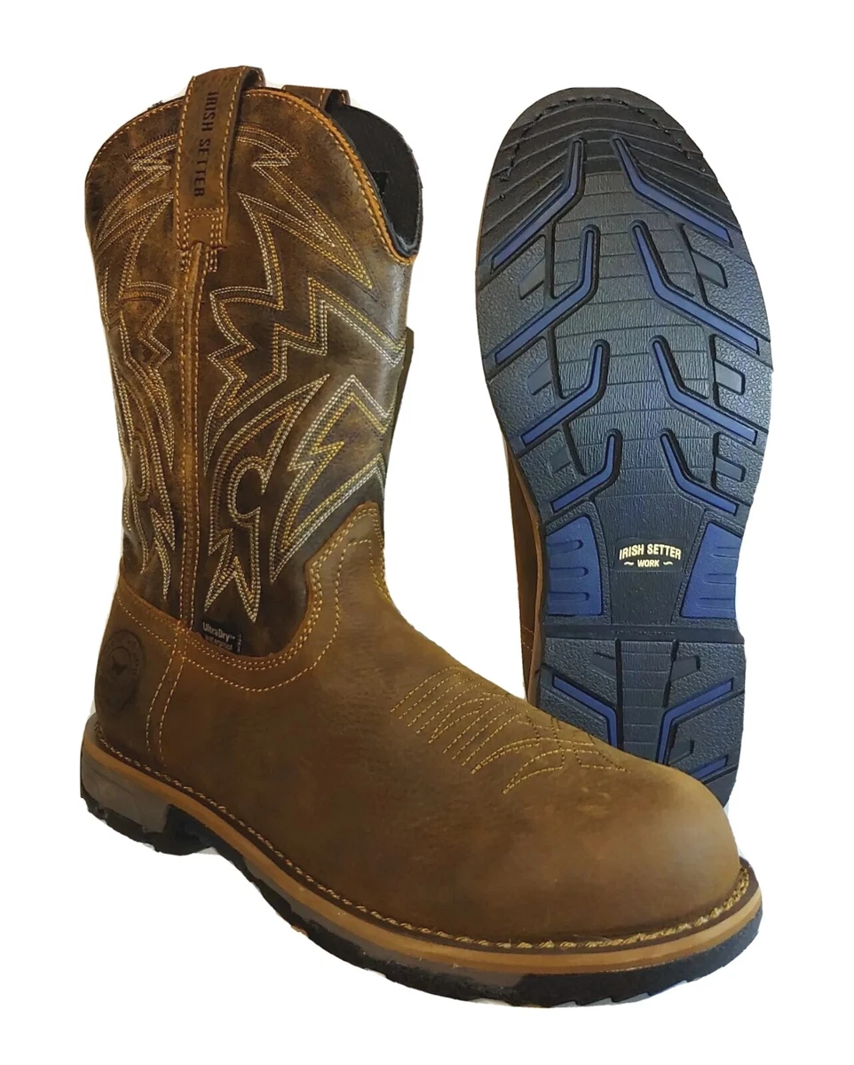 Red Wing Irish Setter Steel Toe E H Ultra Dry SAFETY Boots 8D Med