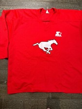 90s CALGARY STAMPEDERS authentic RED CFL hockey jersey STARTER Joe Fleming #76