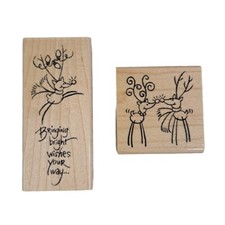 Stampendous REINDEER FRIENDS Christmas N147 Bright Rudy F142 Reindeers 2005