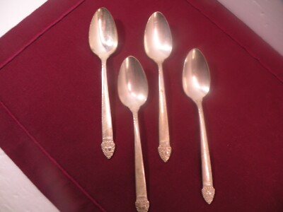 Set Of 4 Silverplate 1933 KING CEDRIC TEASPOONs 6 1/4''