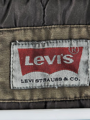 Levis kleine grüne Cargojacke durchgehender Reißverschluss Druckknopf gefüttert hoher Kragen Mantel Taschen Herren - Bild 10 von 23