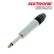 SEETRONIC 1/4 Jack Plug. Silver MP2X. 6mm Mono, Guitar, Patch Connector