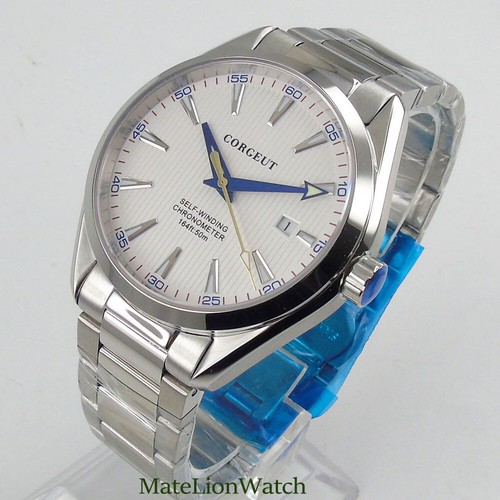 41mm Corgeut Japan NH35 Movement Men's Automatic Watch White Dial Sapphire  Glass 682698400845 | eBay