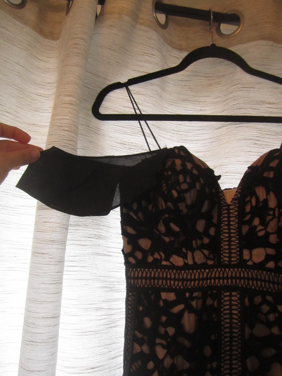 bariano black lace dress Astell Strappy Back Gown