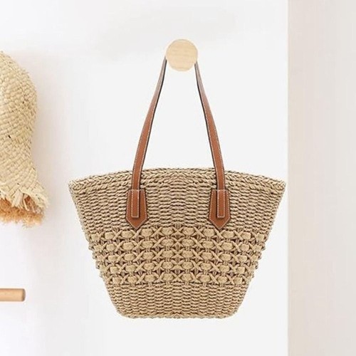 Straw Woven Shoulder Bag high-capacity Beach Bag Summer - Picture 3 of 11