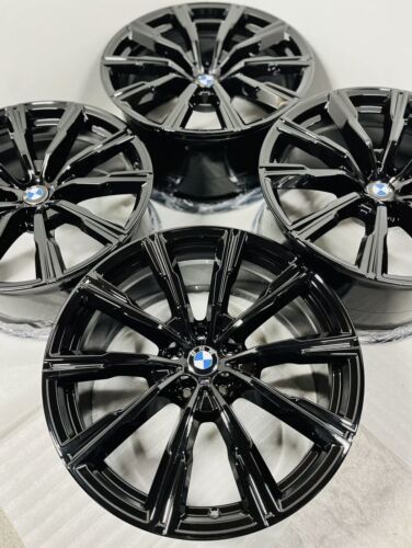 20” BMW 740M X5 X6 G05 G06 FACTORY OEM WHEELS RIMS 36118071996 GLOSS BLACK 5X112