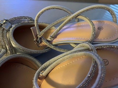 Silver/Grey Double Bow Bridal/wedding/Evening Stiletto Shoes Size 5(38) NIB - Picture 6 of 6
