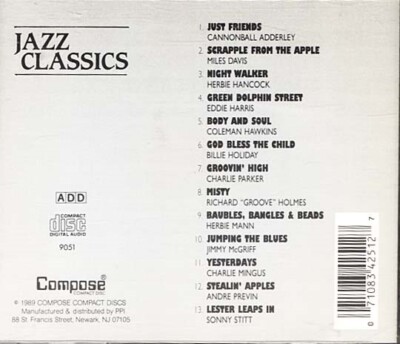 (CD)Jazz Classics／Various Artists Jazz Classics ~ Various Artists ~ Jazz ~ CD ~ Good | eBay