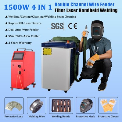 Raycus 1500W 4IN1 Handheld Fiber Laser Welding Machine Dual Channel Wire Feeder