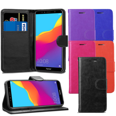 Für Huawei Honor 7A 5,7'' Zoll Hülle - Premium Leder Flip Case Cover + Display