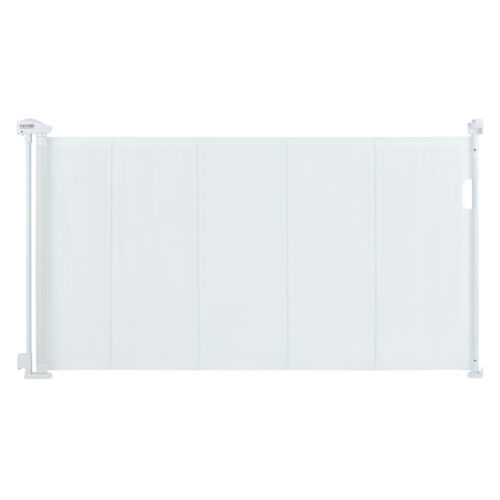 VEVOR Retractable Pet Dog Cat Baby Gate Mesh Fence Portable Guard 60" Wide White