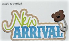 CRAFTECAFE BABY BOY TITLE premade paper piecing scrapbook die cut piece page 3D