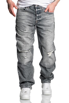 Herren Loose-Fit 90s Denim Jeans Hose Straight Baggy 7032