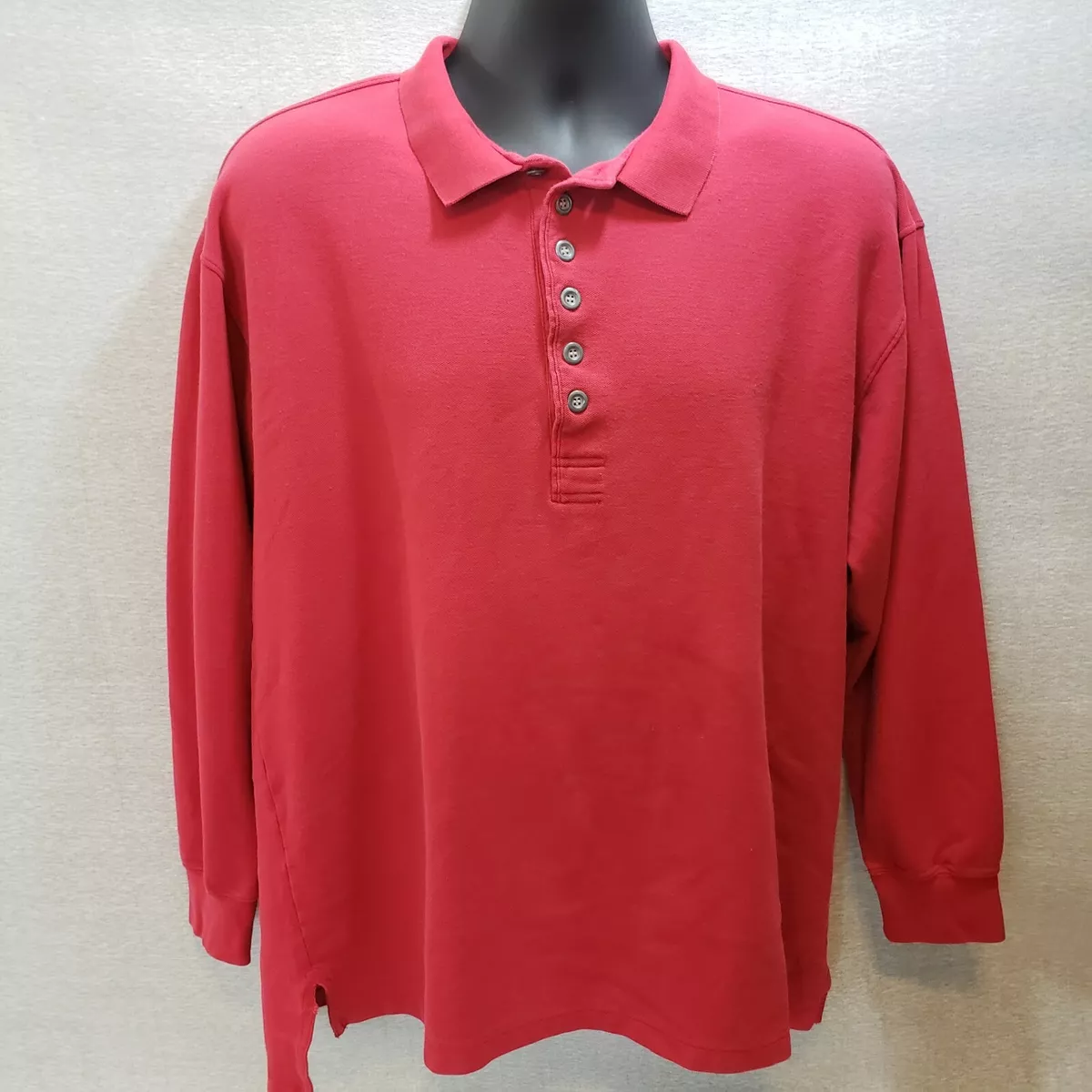 Cotton traders long hotsell sleeve polo shirt