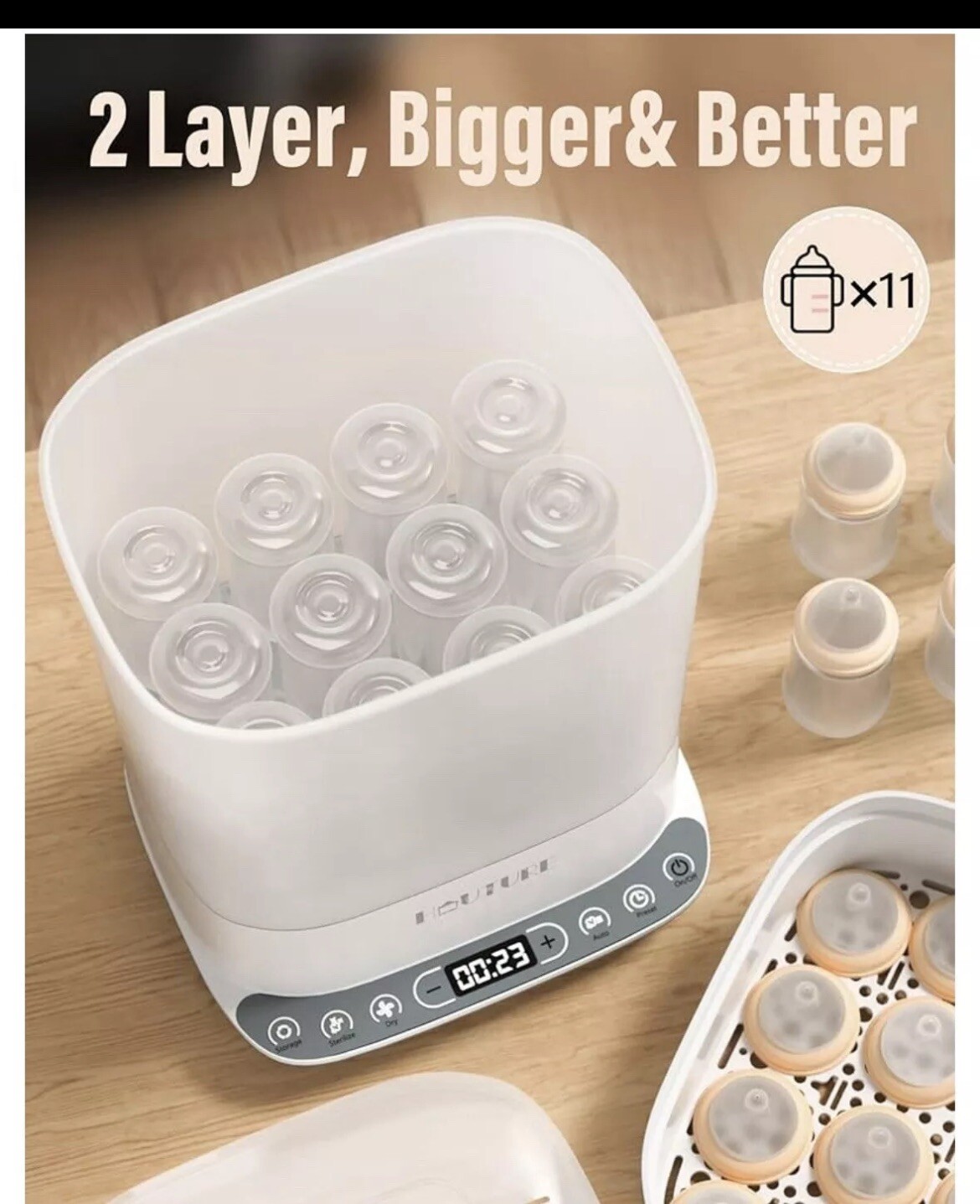 Hauture Baby Bottle Sterilizer and Dryer, 6-in-1 Electric Steam Sterilizer 650W