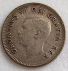 1950 Silver 10 Cents Canadian Dime  -- King George V1