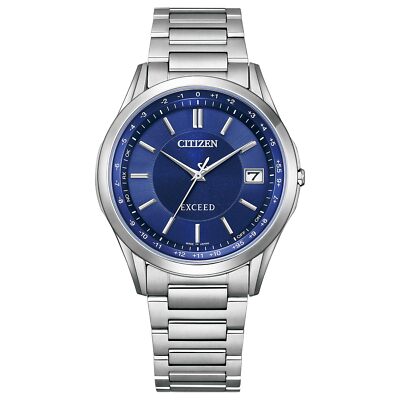 CITIZEN EXCEED CB1110-61L Eco-Drive Titanium Radio Solar Watch Blue Dial 38mm