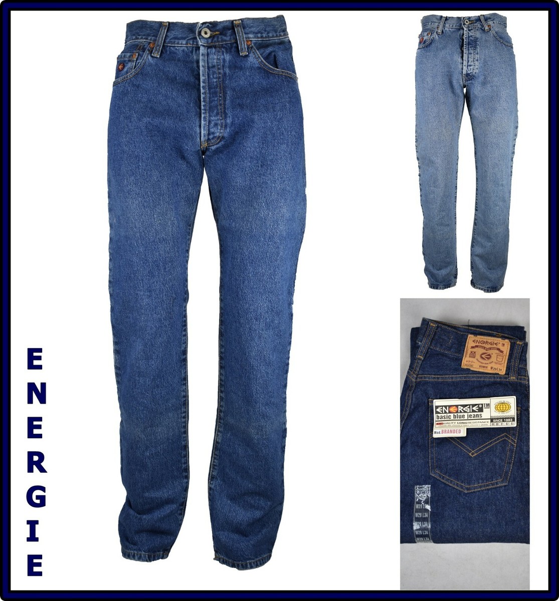 jeans energie da uomo donna a vita alta boyfriend vintage baggy larghi 42  44 46