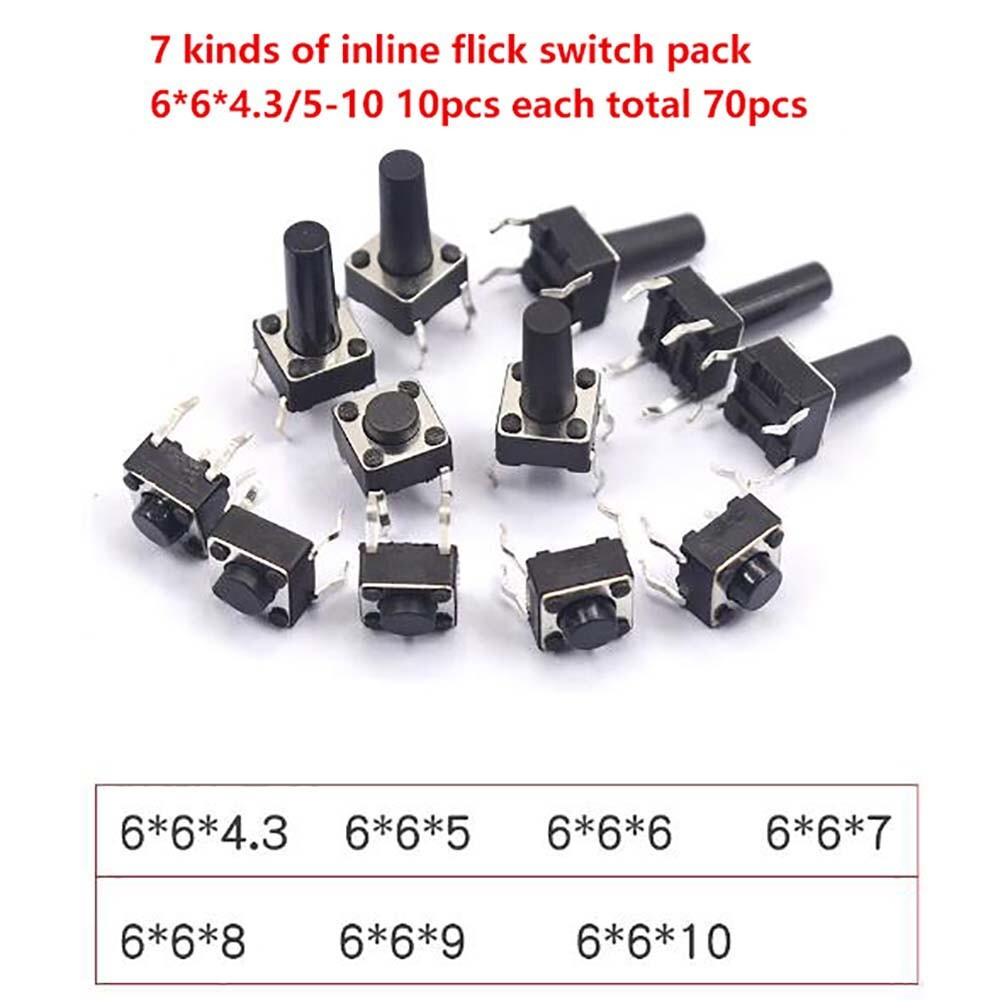 6×6×5mm Micro Tact Switch SMD Copper Tactile Push Button Circuit