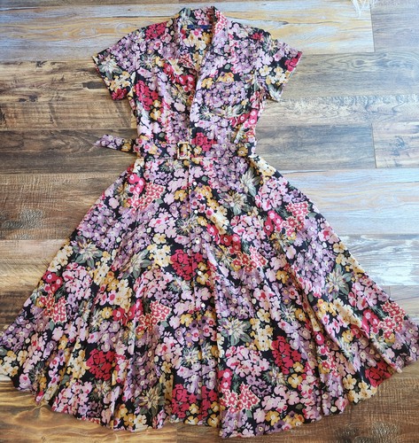 Polo Ralph Lauren Floral Belted Midi Shirt Dress Button-Up Pocket Multicolor 6 - Picture 12 of 17
