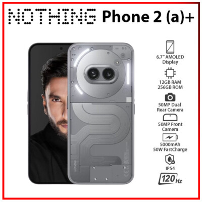 Nothing Phone 2(a) Plus GREY 12GB+256GB Dual SIM Unlocked Android Cell Phone
