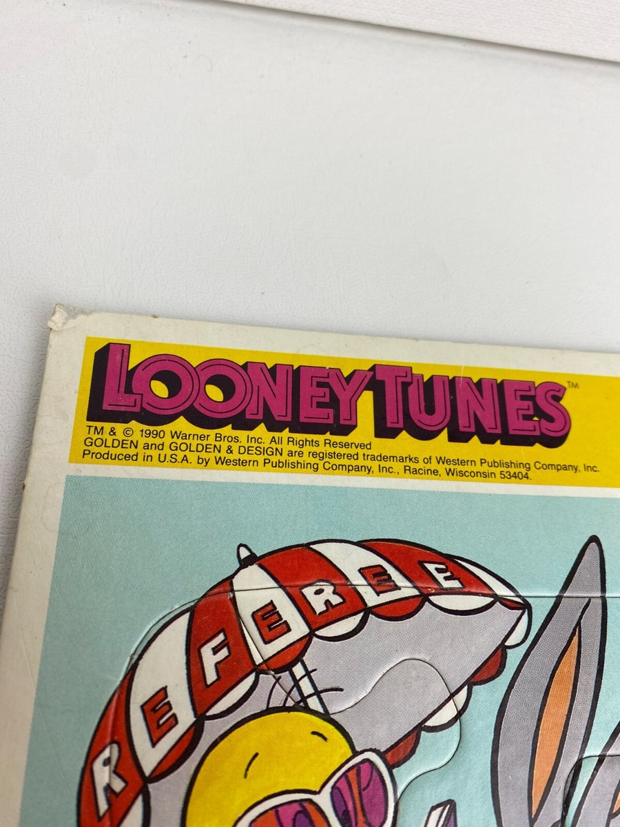 Bugs Bunny Playing Volleyball Tray Puzzle (1990) Golden Looney