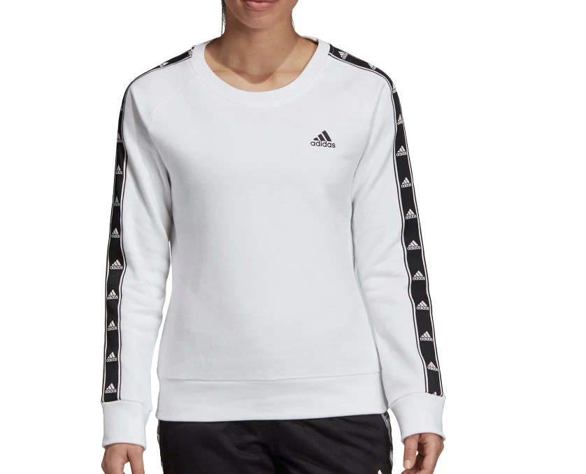 adidas Tiro Sweatshirt Womens Medium Soccer Training Long Sleeve Tape White