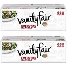 Vanity Fair Everyday Napkins, 660 ct, White Paper Napkins - 2 pack