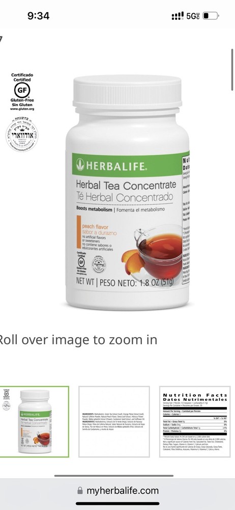 HERBAL TEA CONCENTRATE - PEACH- 1.8 OZ