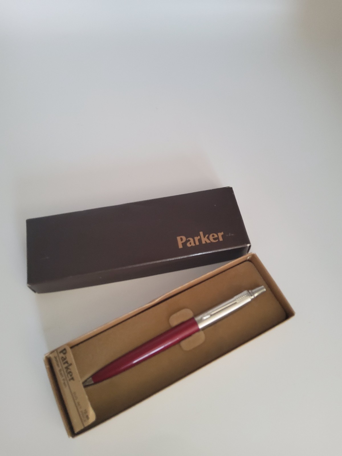 Vintage Parker Jotter Burgundy Chrome Ballpoint Pen with Box
