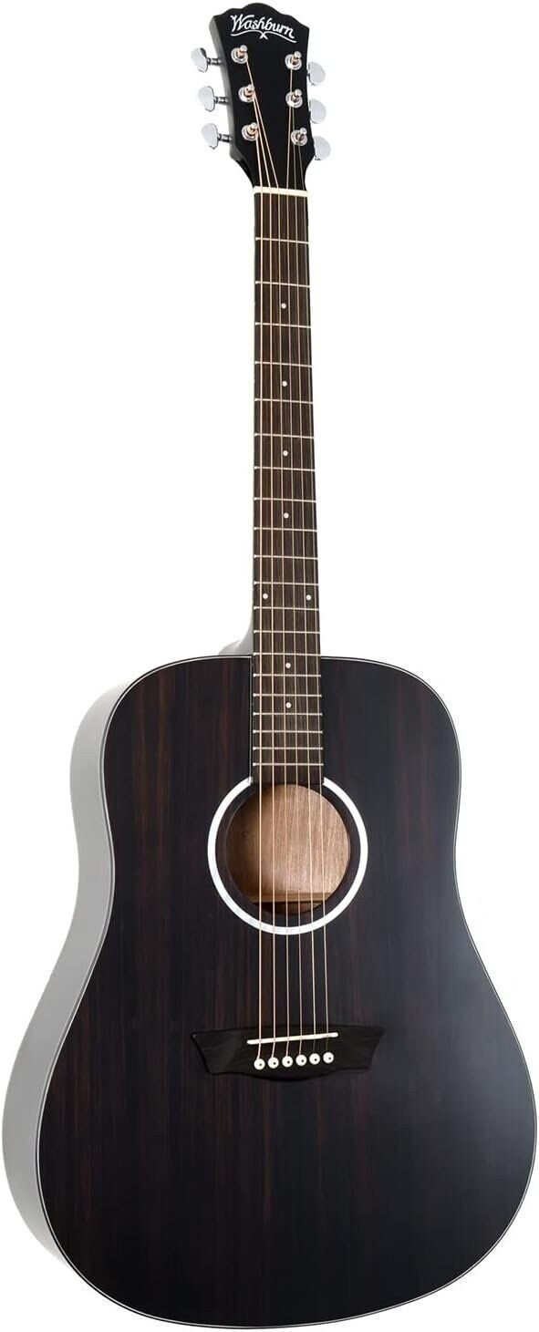 Washburn 6 String Acoustic Guitar Right Striped Ebony DFED 52890₽