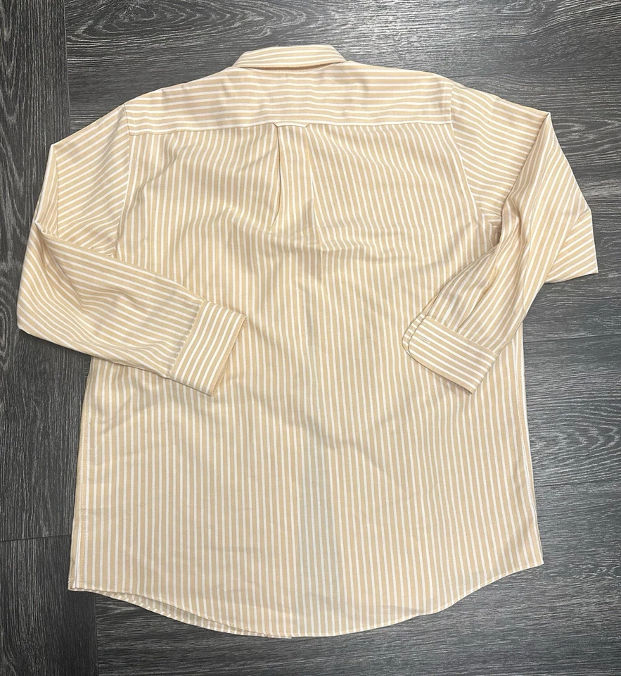 Oxford a Rayas Manga Larga Para Hombre 16.2 Naranja Blanco Rayas Stafford Foto 2 de 3