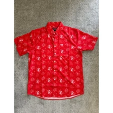 Dixxon Flannel Company The 350 Red Automotive Print Short Sleeve Shirt Large