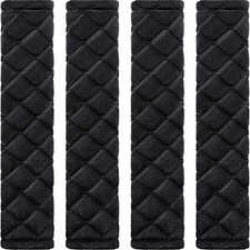 4 Pack Seat Belt Cover Extra Long Soft Pad for Car,, 11.8 Inch Black
