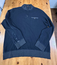 Ted Baker London Mens Sweater Blue 1/4 Zip Pullover Size 5 Flaws