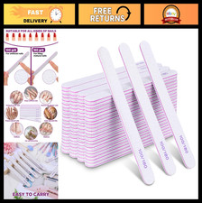 200 Pcs Nail Files 100/180 Grit Double Sided Emery Boards for Gel Acrylic Nail