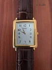 Vintage GP Rectangular Tank Seiko Men Watch Date 1990s 7N39-5A49 Good Band Clean