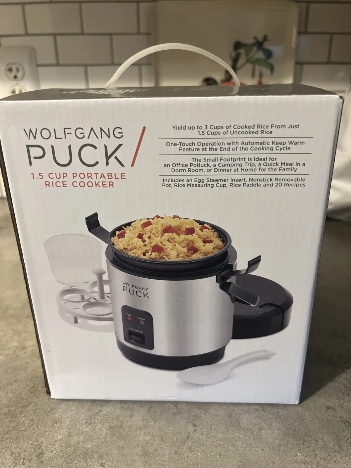 Wolfgang Puck Rice Cooker Mini Portable Travel 1.5 Cup Model SWPMRCS070IT **NEW
Opens in a new windo