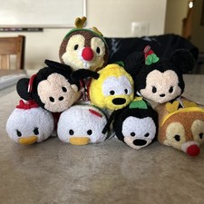 Lot Of 8 Christmas Holiday Disney Mickey Minnie Chip Dale Pluto Tsum Tsum 3.5  