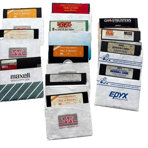 New ListingVintage Commodore 64 C64 Disk Game Lot SSI Pool of Radiance Space Taxi Epyx